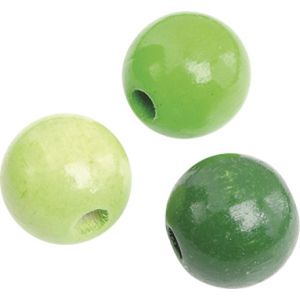 Koraliki drewniane Knorr Prandell mix zielony jasny, 12mm